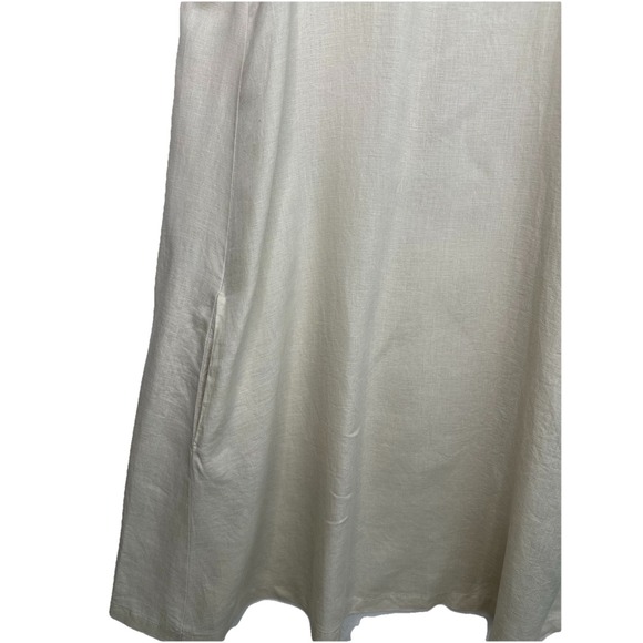 United Color of Benetton‎ Dress Large Linen Beige Sundress Sleeveless Coastal - Picture 4 of 8